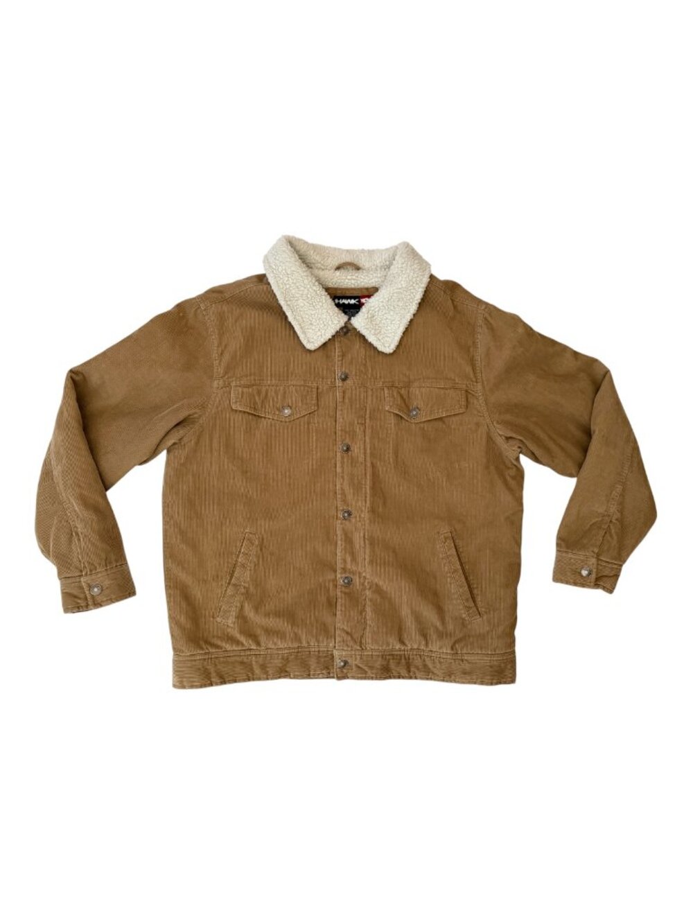Tony Hawk Men's Sherpa Lined Corduroy Jacket Khaki Tan Size XL Workwear